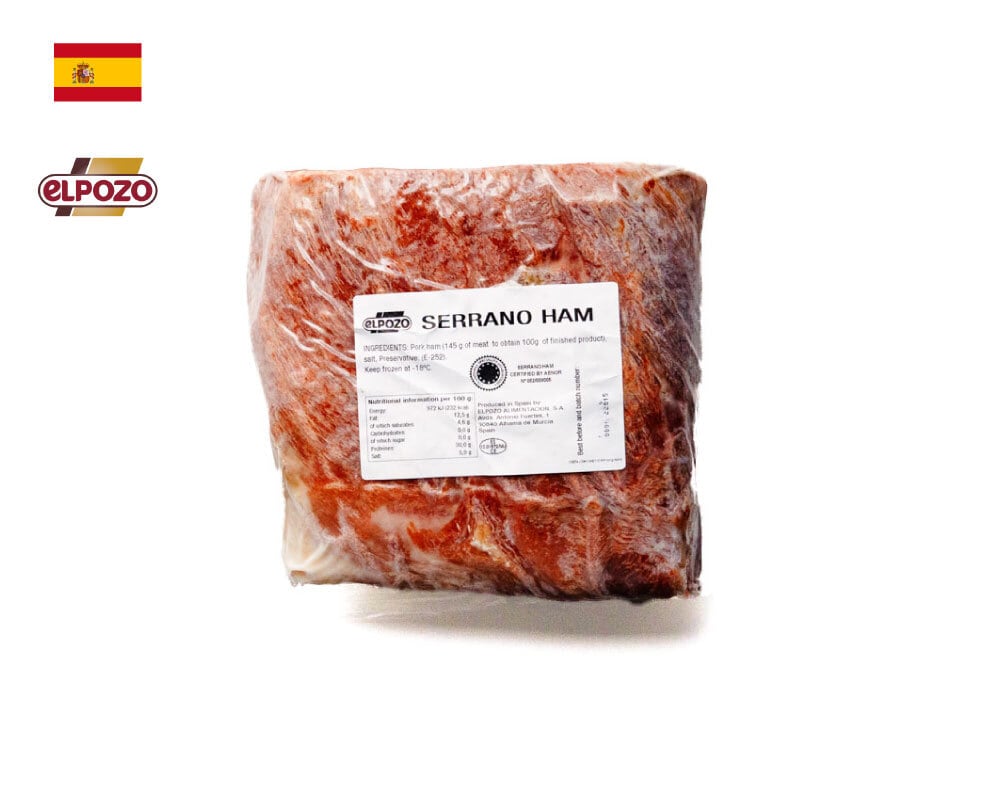 【スペイン産】12ヶ月熟成 ハモンセラーノ マトネラ原木(ハーフカット)2.5kg【ELPOZO】