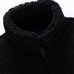 Pattern Waist-Length Button Front Zip-Up Jacket ◇3color H0920