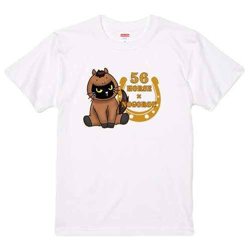 干支　サイズ展開 120～4L　馬ノゴロー　Tシャツ　ホワイト