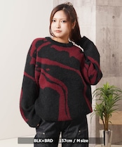 ◆マーブル柄 ルーズ フェザーニット◆si-10060725