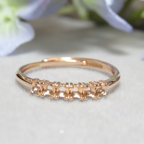 アウトレット2㎜ 6粒 ライン S925 リング台 PG