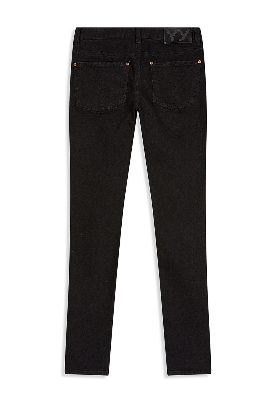 OPEN YY] ZIP SLIT SKINNY JEANS, BLACK 正規品 韓国ブランド