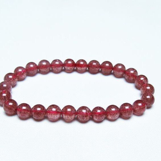ストロベリークォーツ 苺水晶 ブレスレット 7mm 一点物 メール便可 [M便 1/10] 111-40284