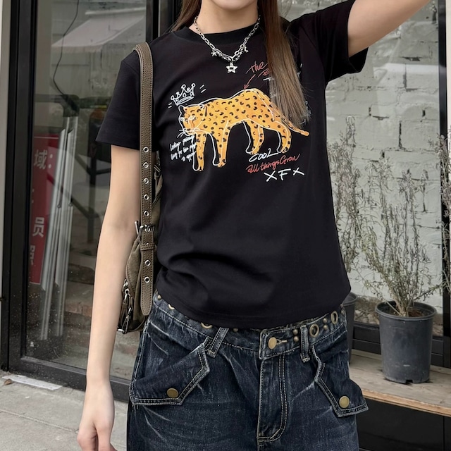 アニマルグラフィックスリムフィットTシャツ 2col R02452