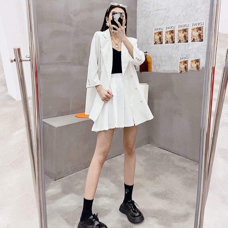 スプリングプリーツスカート 大きめサイズ 春物 ミックスインファッション37762134851