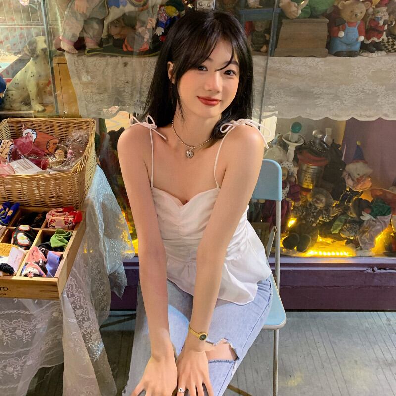 バンドホワイトサマー薄手ショート 大人ガーリー スウィート キュート カジュアル 夏物 ガールズファッション89680519113