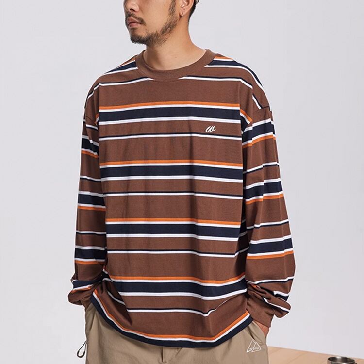 ★RETRO STRIPED BOTTLING SHIRT TOP　　　A0710