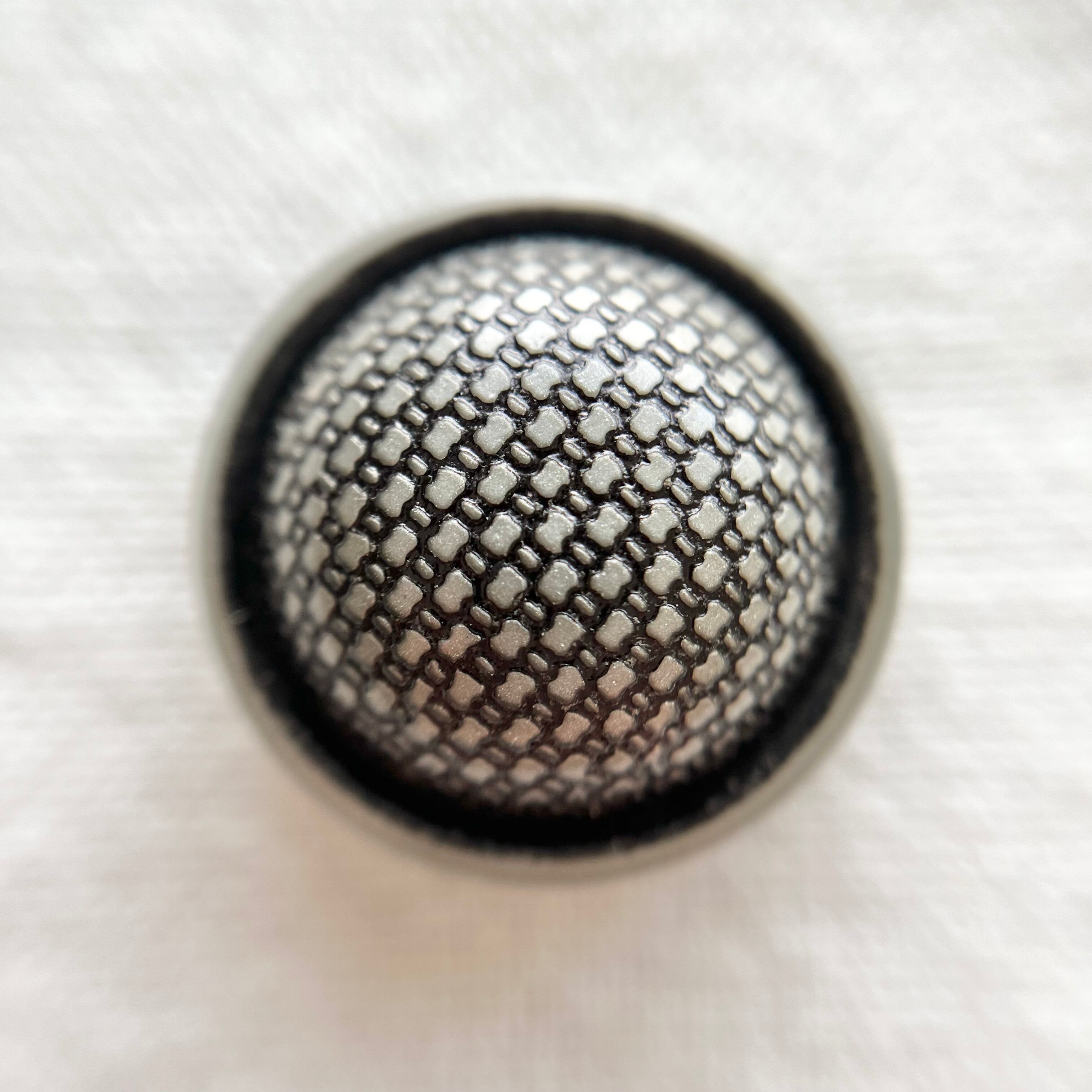 ●『2個セット』立体チェックドーム×マットシルバー 24㎜