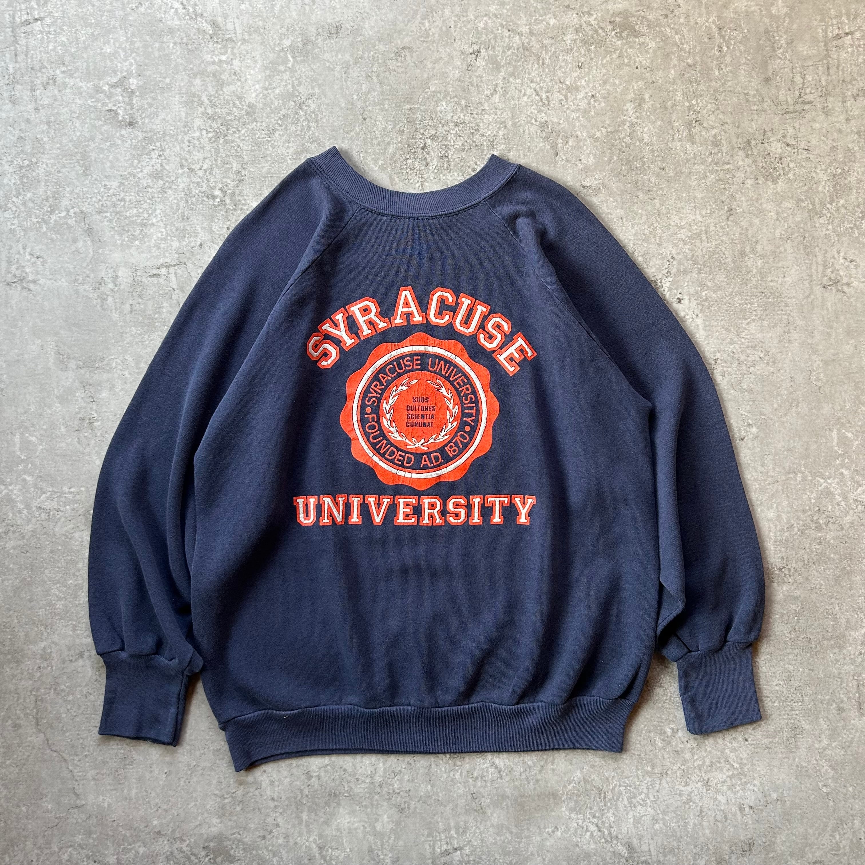 70s- プレイボーイ スウェット USA製 L チャコールグレー フロッキー