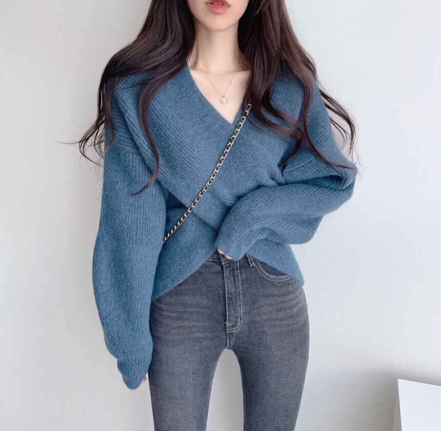 クロスライン で 上半身 ほっそり 女っぽ カシュクール ニット セーター 韓国 オルチャン クロップド トップス 細見え 大人かわいい 美シルエット 脚長効果 体型カバー Lamitte Deco トレンド 韓国ファッション ショップ Base店 クロスライン で 上半身 ほっそり 女っぽ カシュクール ニット セーター 韓国 オルチャン クロップド トップス 細見え 大人かわいい 美シルエット 脚長効果 体型カバー Lamitte Deco トレンド 韓国ファッション ショップ Base店