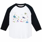 海の生き物 3/4スリーブ ラグランTシャツ