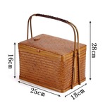 【ハンドル付き】竹かご バスケット 竹製 蓋付き 家庭用バスケット 収納 ギフトボックス