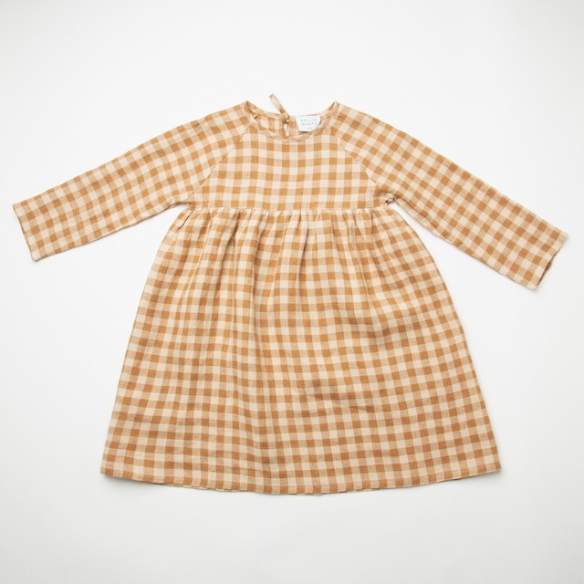 Nellie Quats/Hopscotch Dress - Caramel & Oat Check Linen