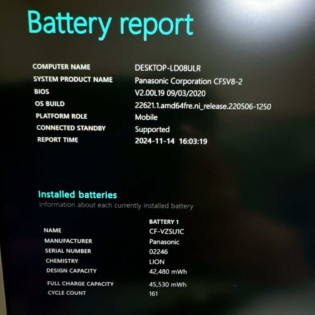 Panasonic Let’s note SV8 / Core i5-8365U / メモリ8GB / SSD256GB / ノートパソコン