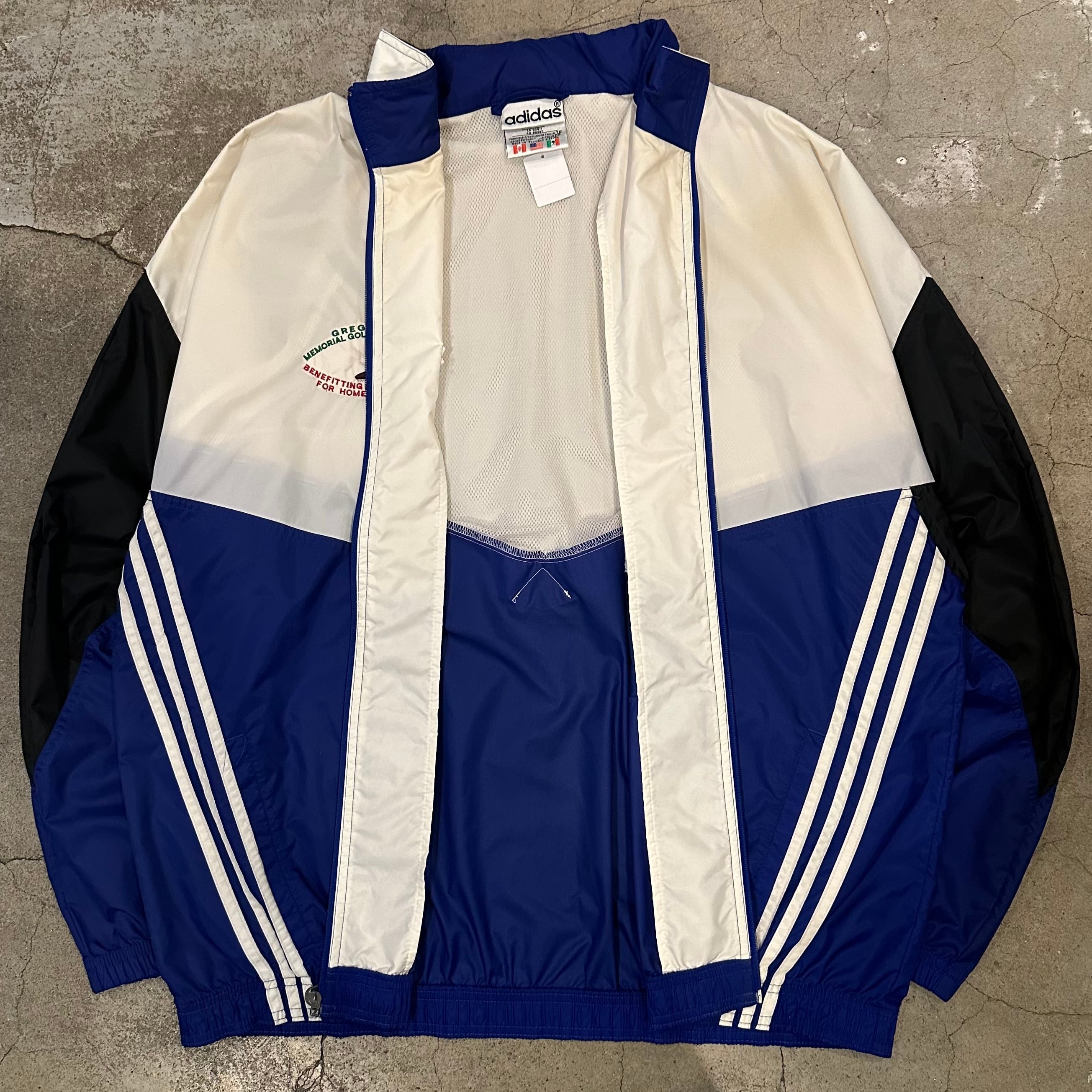 90s adidas logo embroidery nylon zip up design jacket | 仙台 古着