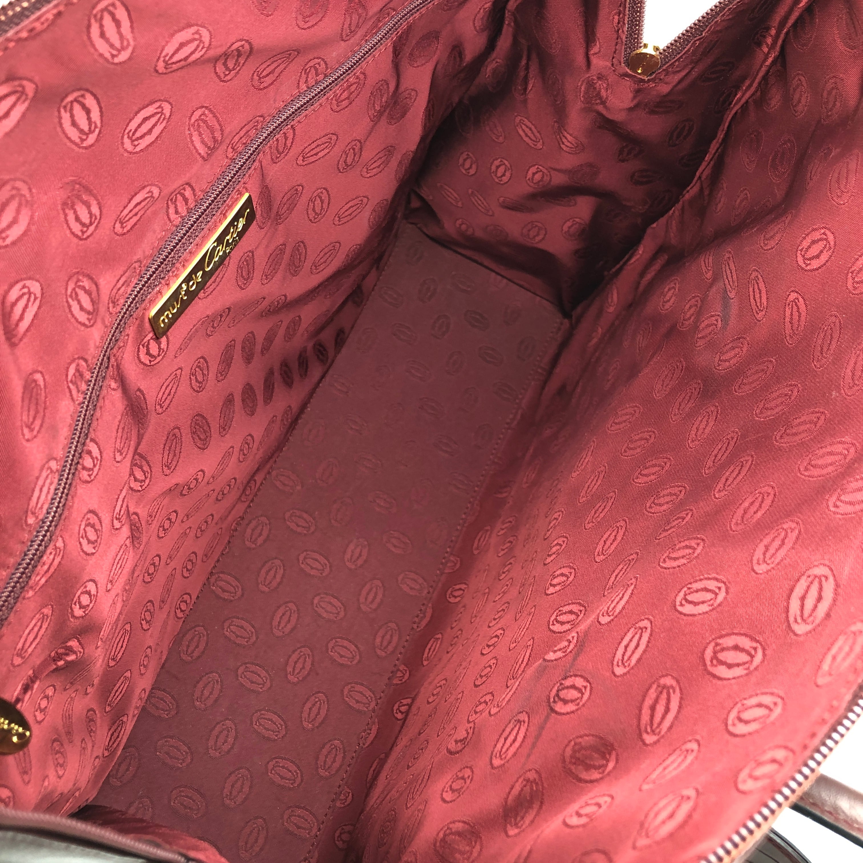 Cartier カルティエ マストライン トートバッグ ボルドー ロゴ