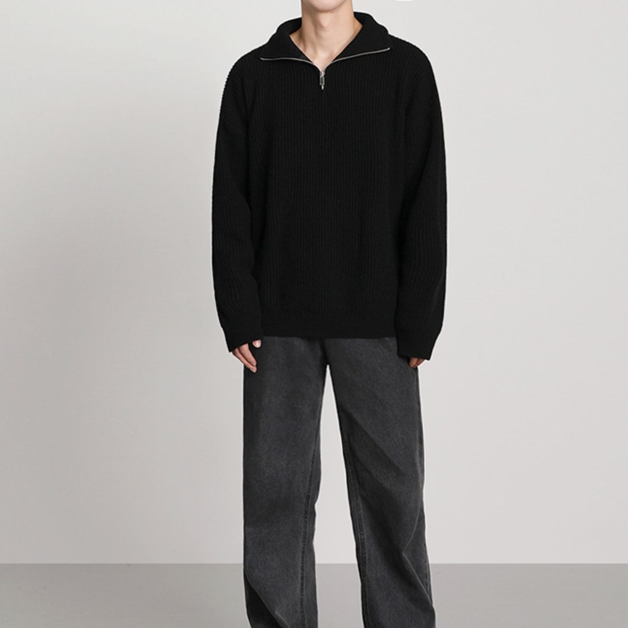 ハーフタートルネックジップニット　MT0080388