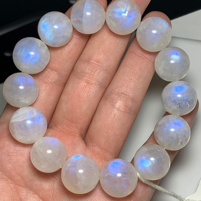 希少な大玉！全粒ブルーシラー♪ホワイトラブラドライト ブレスレット