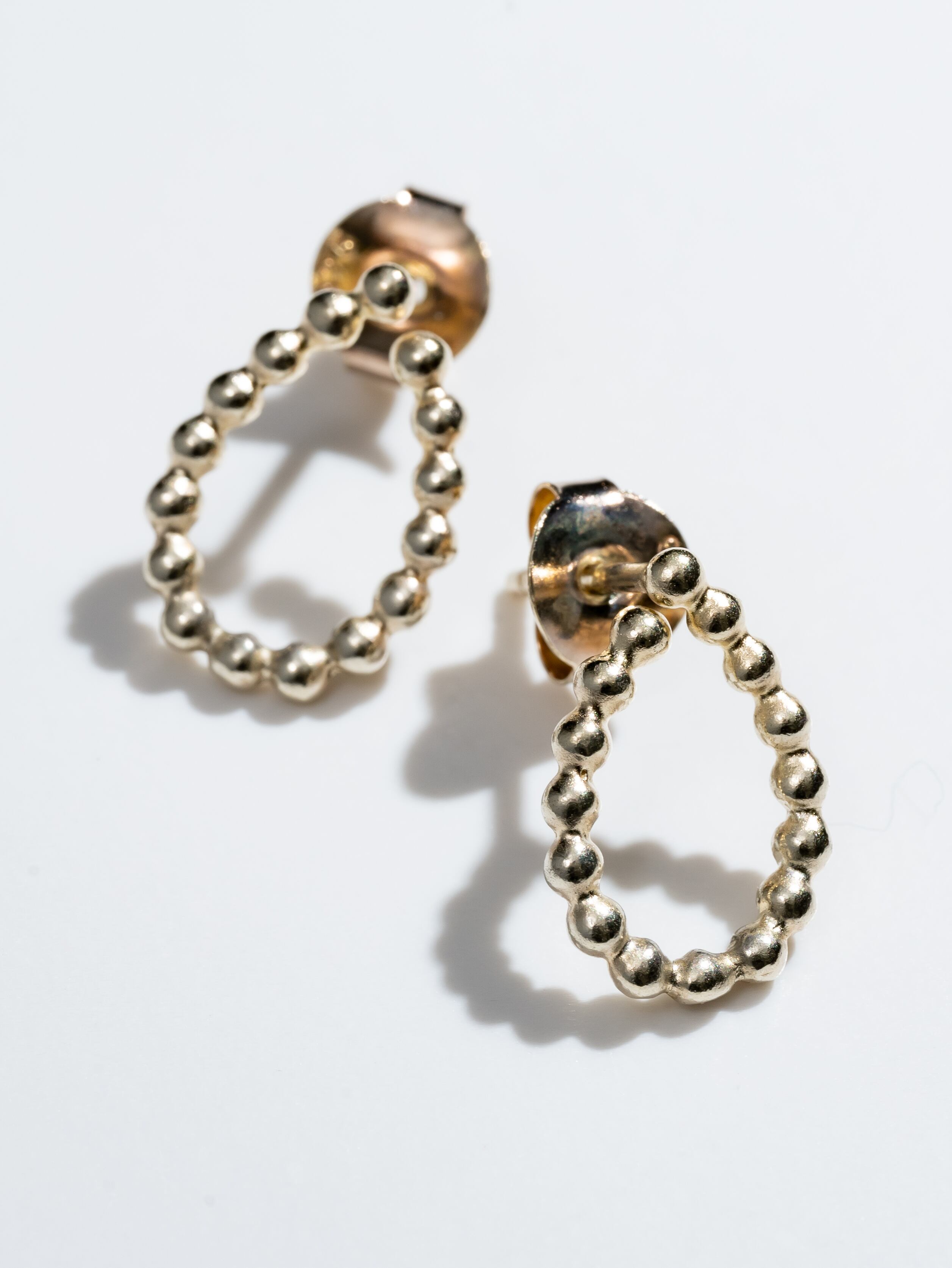 Vintage gold plated sterling silver beads wire earring