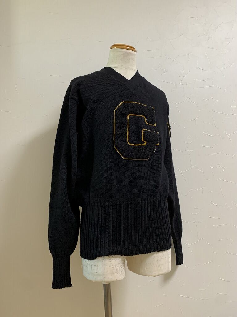 1950~60's V-Neck Lettered Sweater