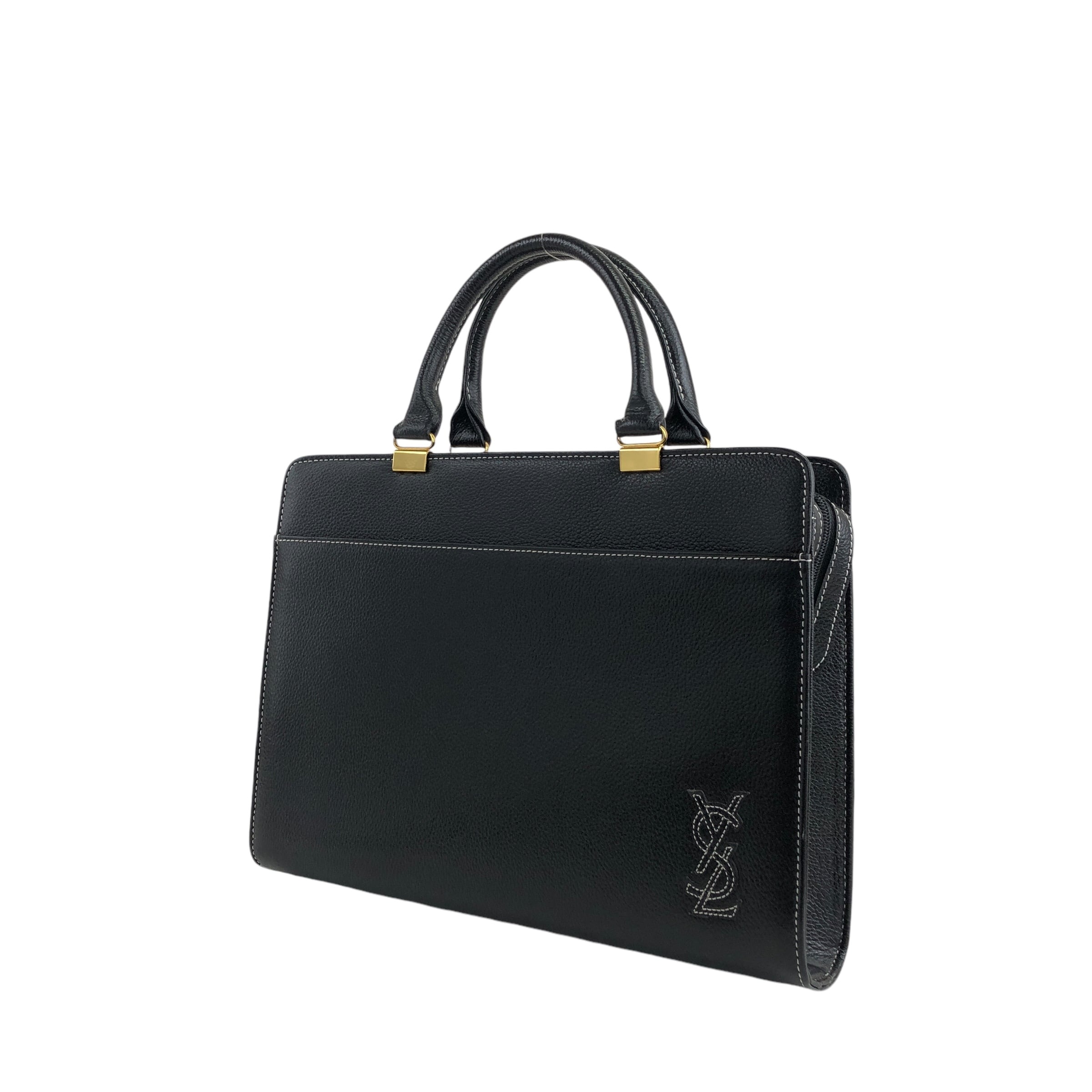 D237/vintage YVES SAINT LAURENT ハンドバッグ 黒 Yves Saint Laurent イヴ・サンローラン ハンドバッグ ブラック