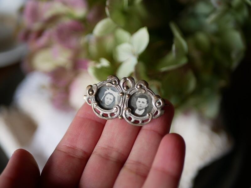 ヤドリギ フォトフレーム ブローチ フランスアンティーク | フランス