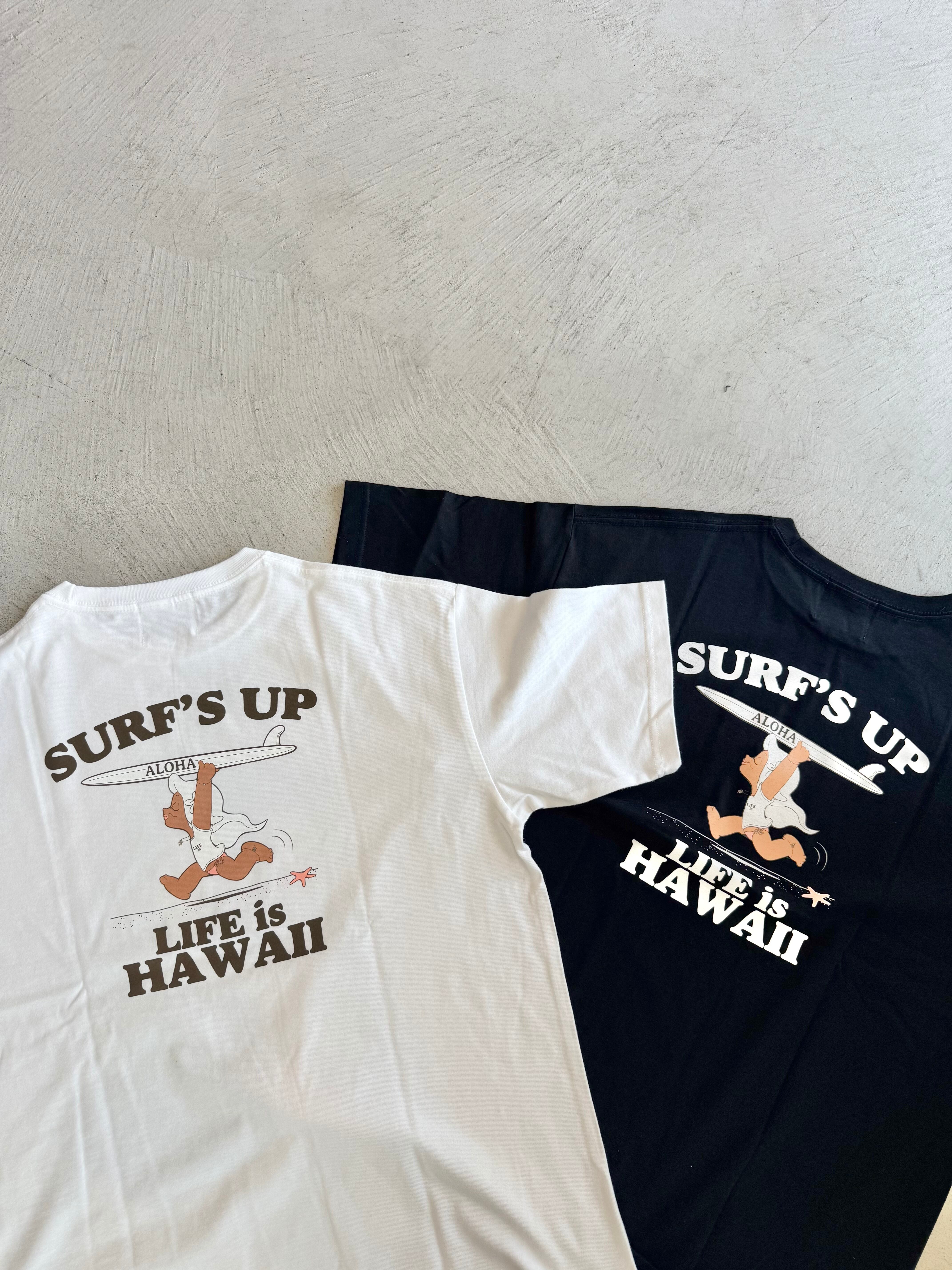 LIFE is × MAPUAコラボsurf's up フルカラービックシルエットTシャツ ¥7,200+tax