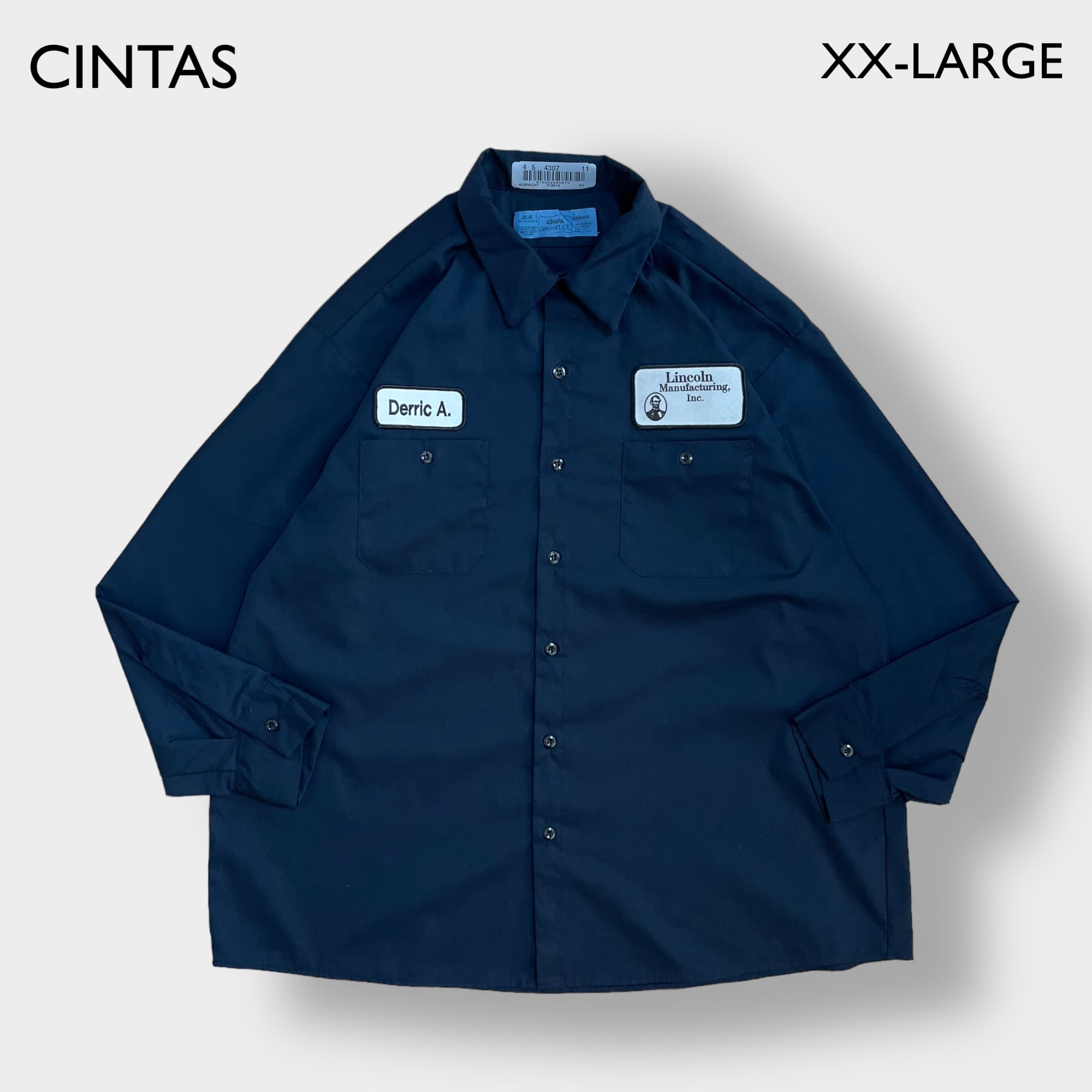 CINTAS HAITI製 ワークシャツ 長袖 ワッペン 2XL ビッグサイズ ワーク ...