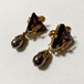 Vintage Purple Bijoux & Faux Pearl Dangle Earrings