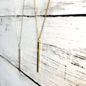 ステンレスシンプルスティックペアネックレス