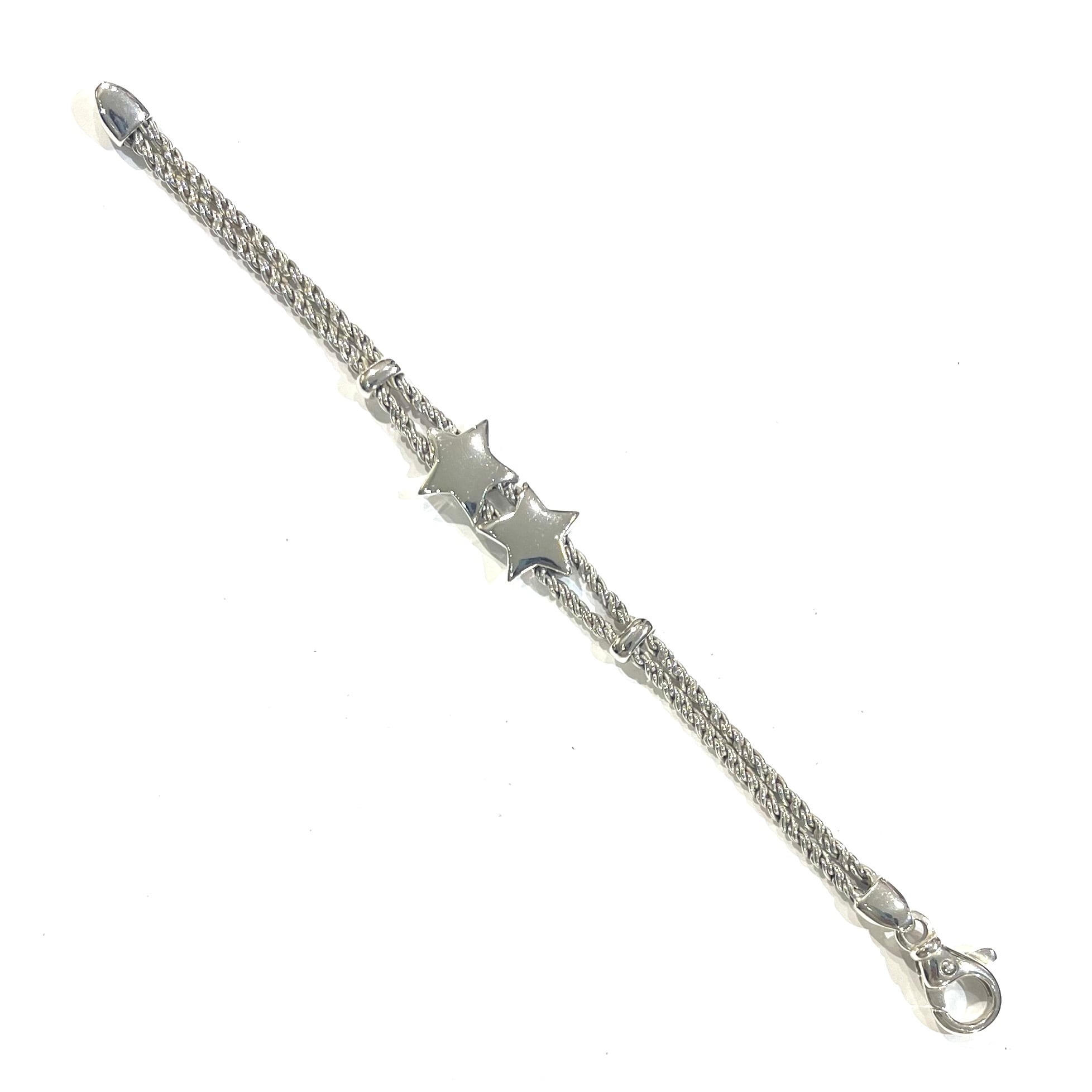 希少【TIFFANY&CO.】2217 イタリア製 ダブル星スターモチーフ ダブル