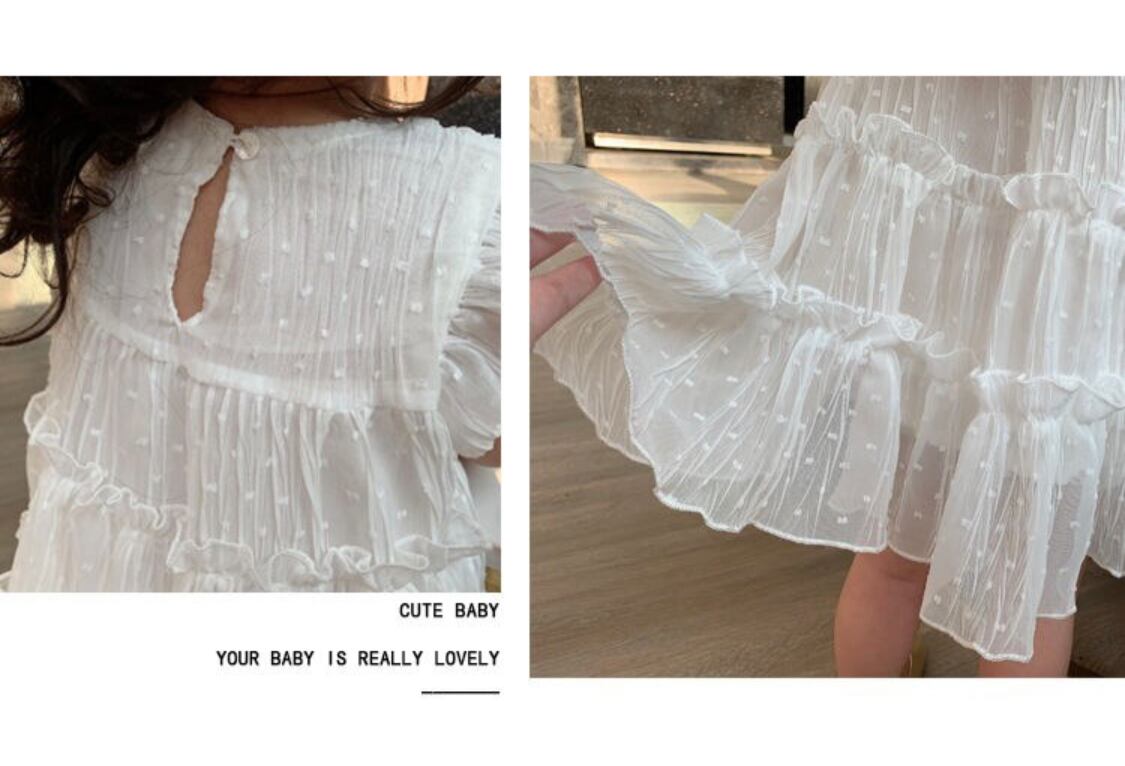 フリルサマードレス》》》》》リボン ワンピース レース 女の子 ベビー キッズ 海外子供服 パーティー お出かけ