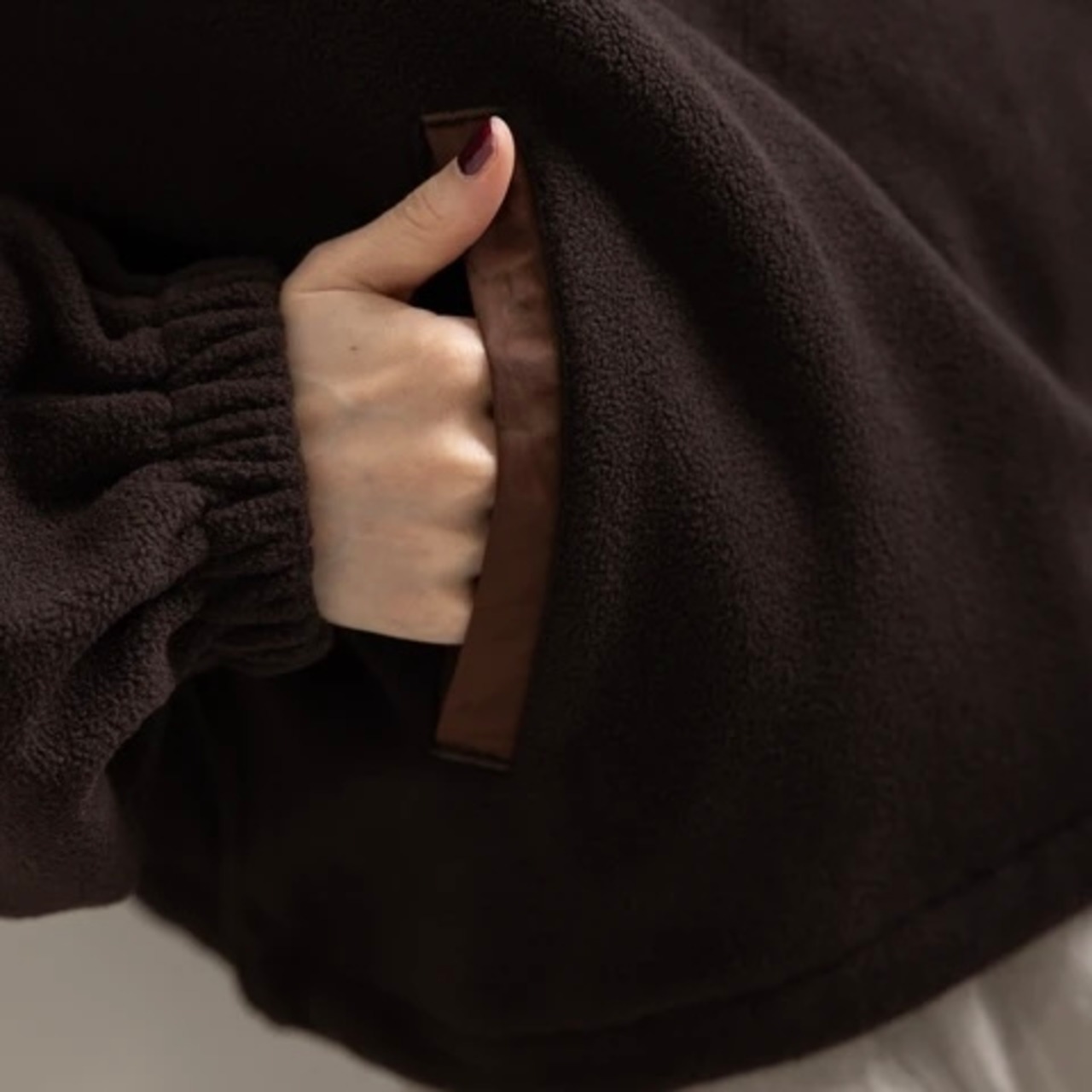 Fleece Half-Zip PO／dark brown