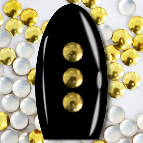 メタルスタッズ　3mm　ラウンド　ゴールド　約50粒 STZ011