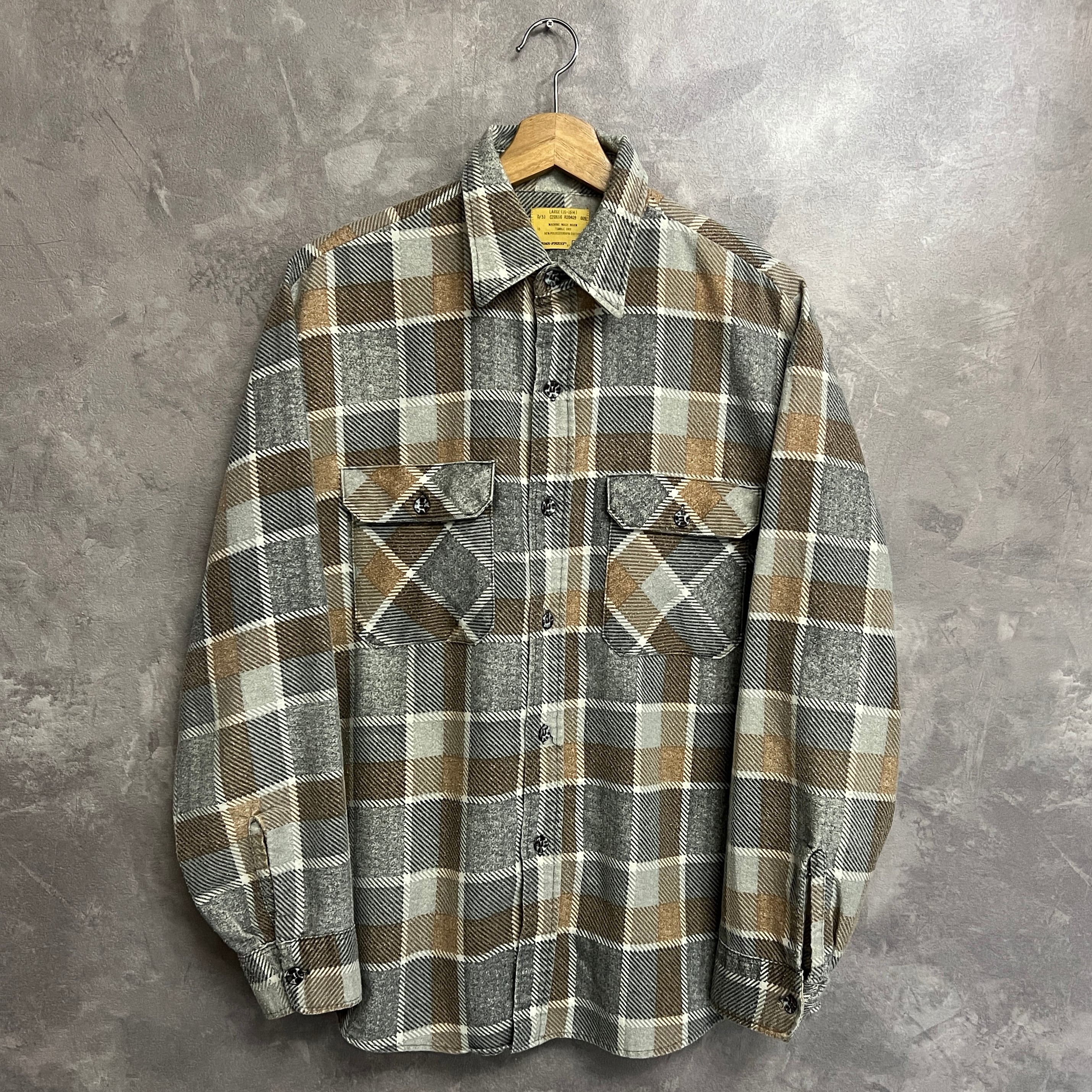 ※専用　70s Sears ネルシャツ　チェックシャツ　L 70s Sears プリントネルチェックシャツ サイズL | 春太郎商店