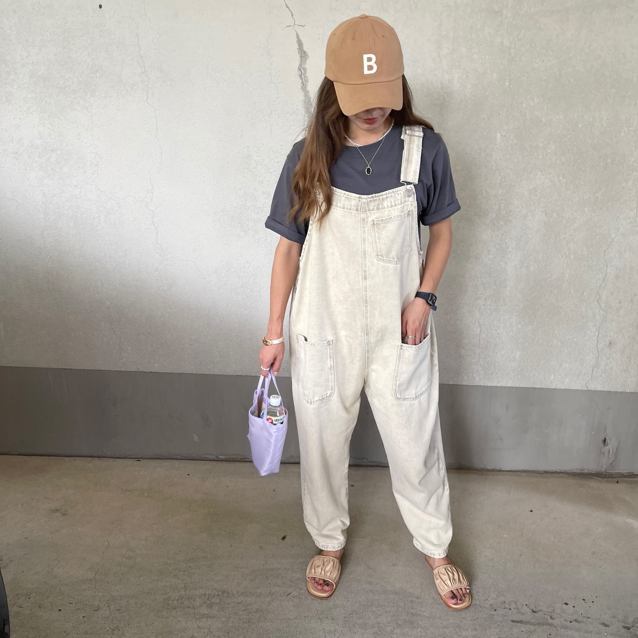 vintagewashdenimサロペット／vintage white