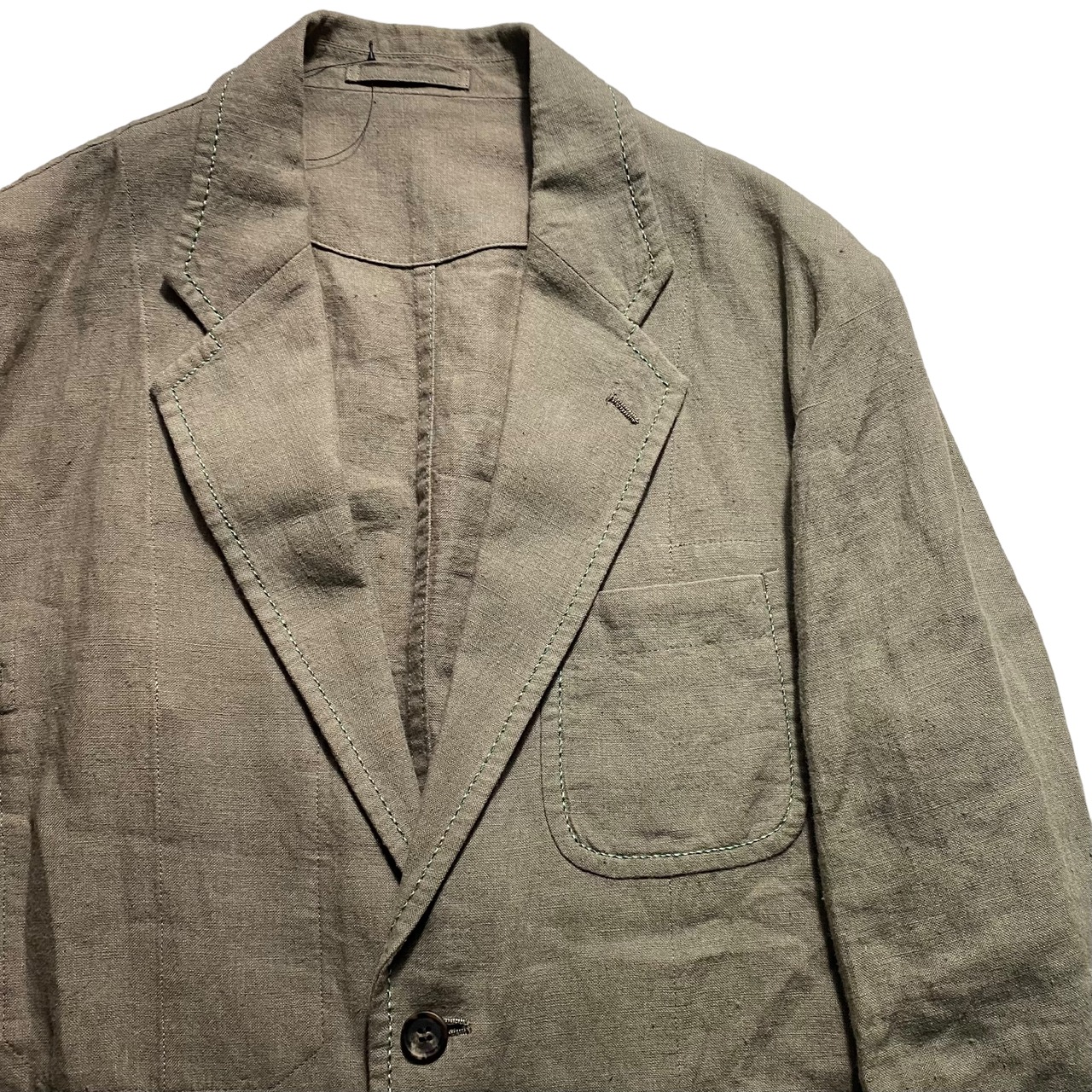 ISSEY MIYAKE MEN stitch work linen set-up