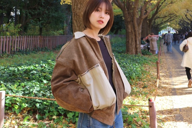 【LADIES】vintage leather docking jumper