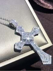 【grt26】Moissanite Cross Pendant
