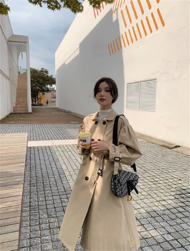 追加 限定発売 品質保証 通勤する 中・長セクション ビジネス ギャザリング トレンチコート