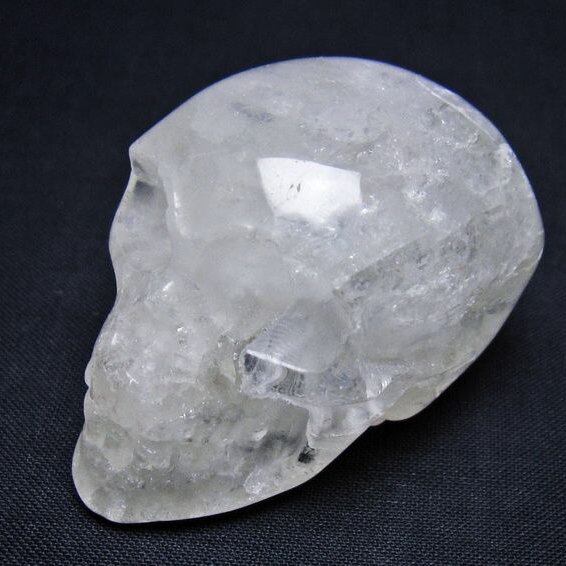 水晶 ドクロ スカル 置物 一点物 145-1829