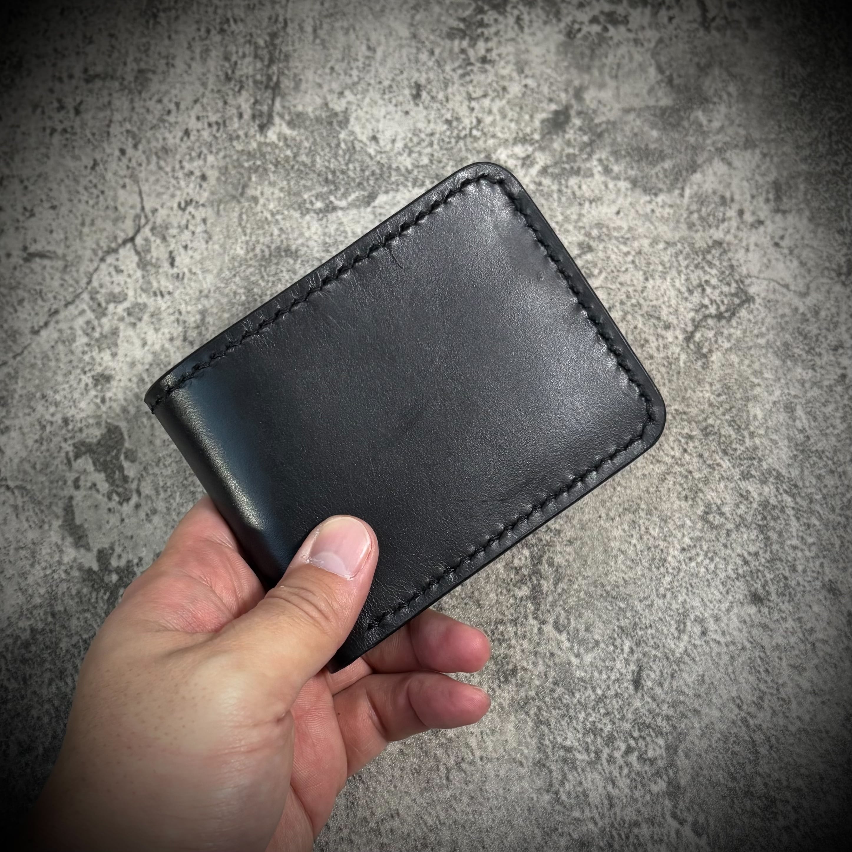 総手縫い 二つ折り 財布 フルレザー 経年変化 折財布 本革 革財布