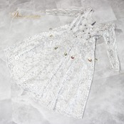 【美品 社交ダンス衣装】 ホワイト系 白 シルバー系 銀 ドレス ワンピース レッスン パーティー 長袖 花柄 スパンコール フェミニン レース素材 華やか スパンコール装飾 おしゃれ おすすめ 結婚式