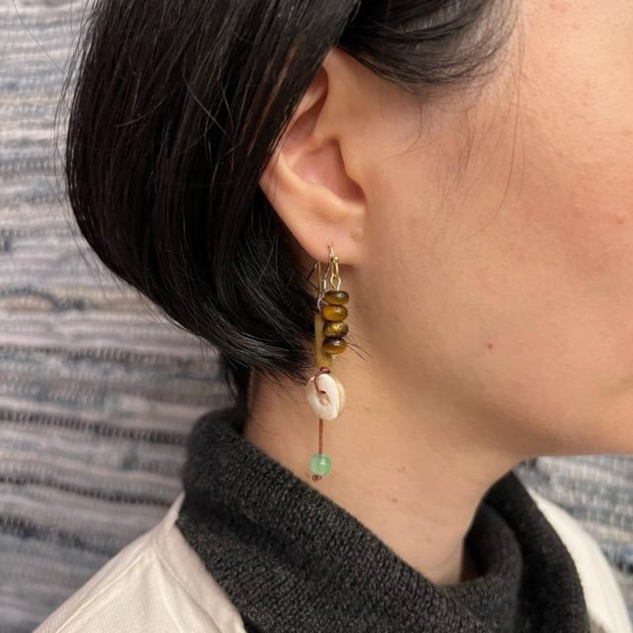 TOPANGA Jewelry　べっ甲×チョコミントピアス