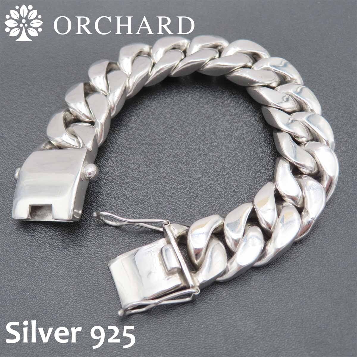 スターリングシルバー925 喜平ブレスレット 極太220g 腐食防止加工 ロジウムコーティング メンズ