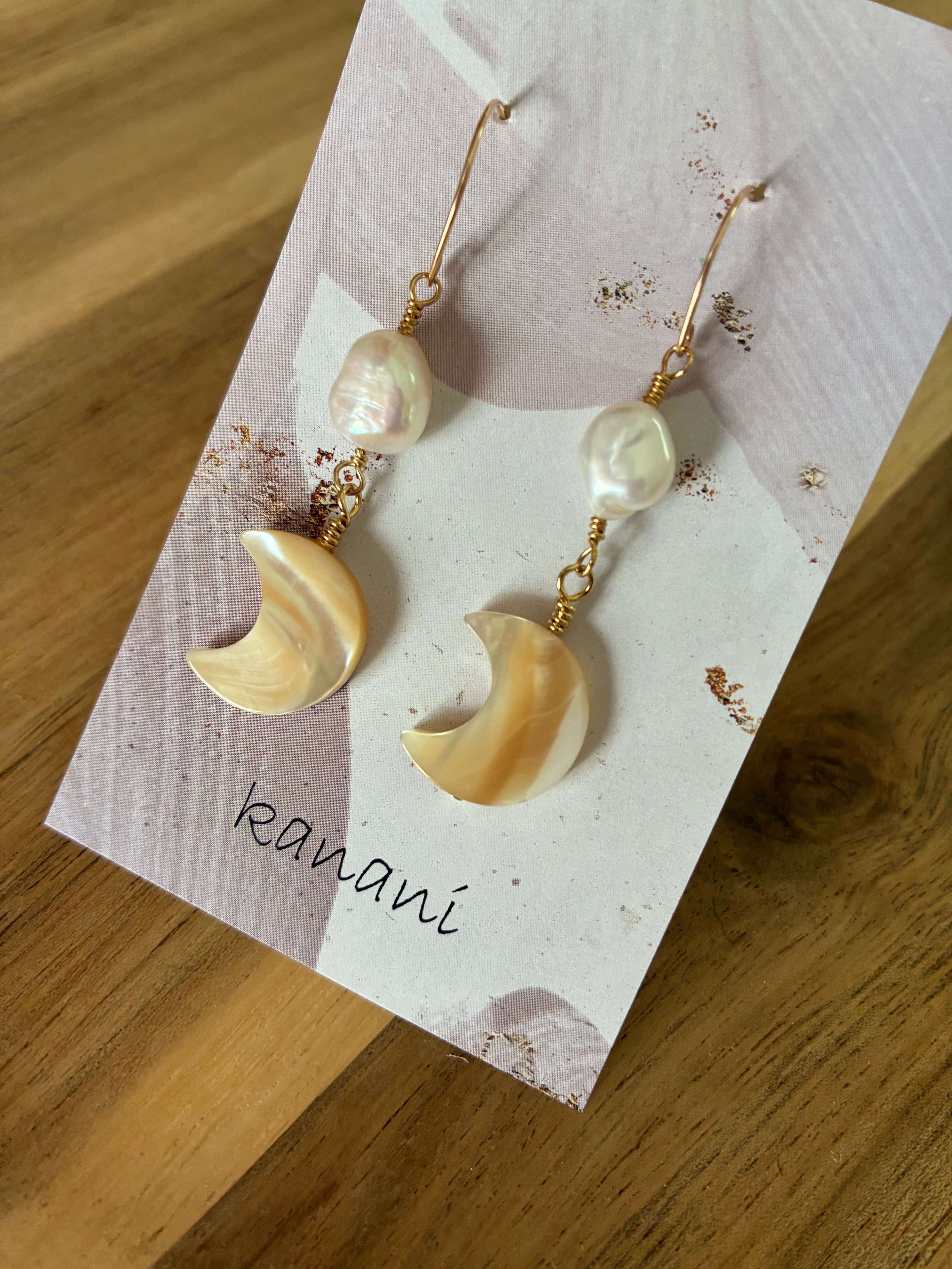 コッパーオパールとケシパールのピアス 14kgf | kanani