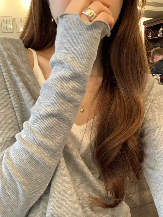 (予約) ounce / Rie wrap long sleeve tee 2color