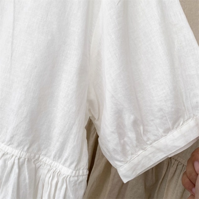 フレアースリーブ　ボタンフロント　ブラウス　3color  00195