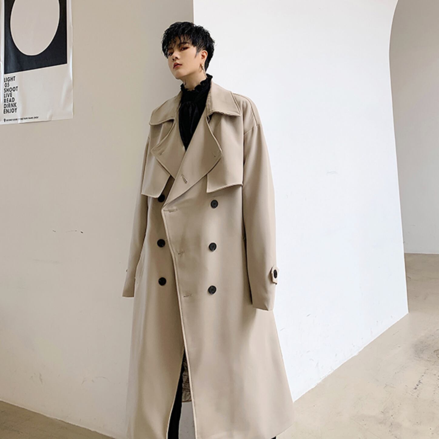 ベルテッドトレンチコート Al0037 韓国メンズファッション通販サイト Aleum ベルテッドトレンチコート Al0037 韓国メンズファッション通販サイト Aleum
