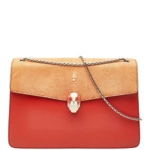ブルガリ セルペンティ フォーエバー ショルダーバッグ ワンショルダー オレンジ系 レザー レディース BVLGARI 【中古】